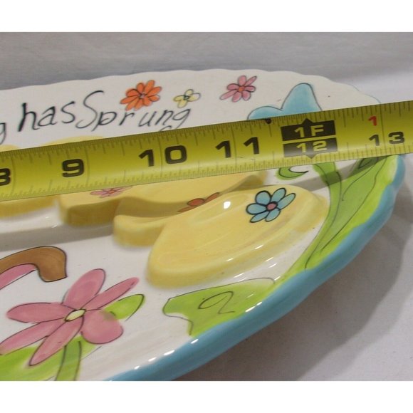 Cracker Barrel "Spring Has Sprung" Easter Deviled Egg Plate/Dish 13" x 9 3/4" - Picture 6 of 7